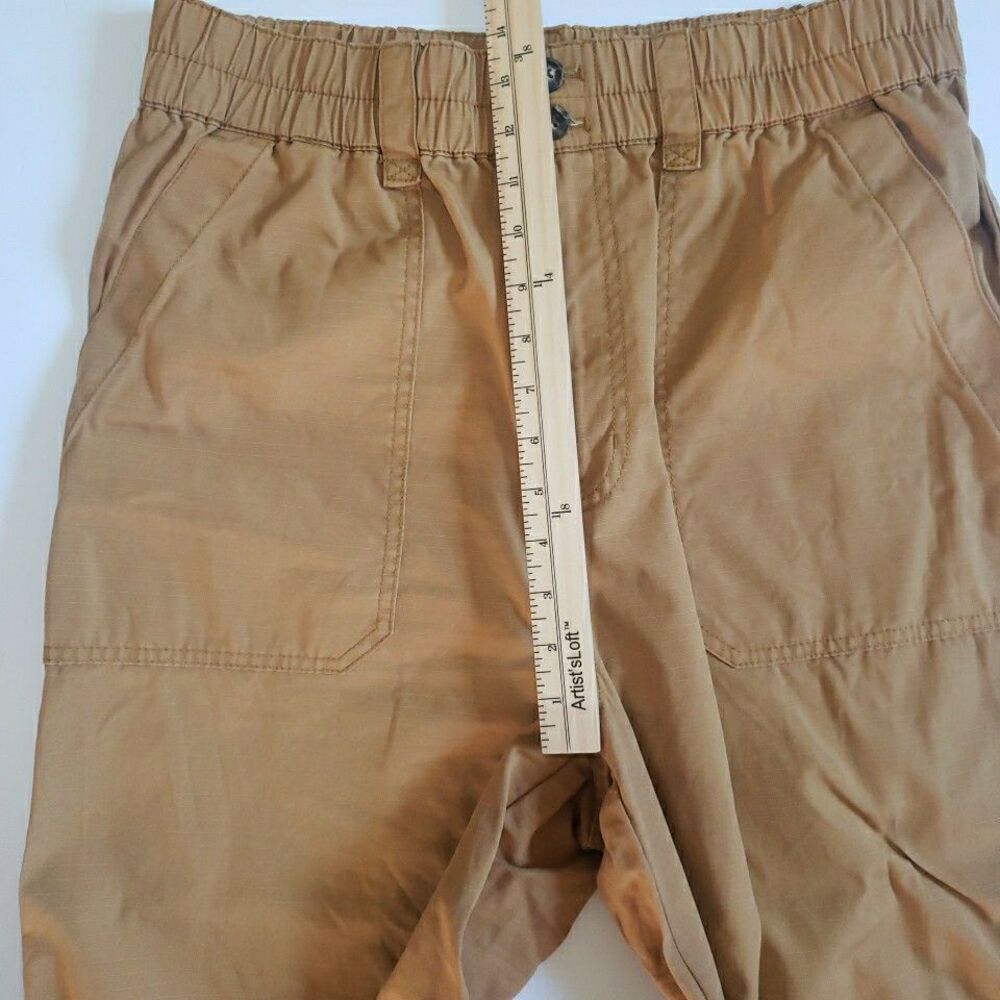 Madewell Cotton Ripstop Pull-On Straight Cargo Pants Toffee Yellow Womens Size L - Picture 6 of 9